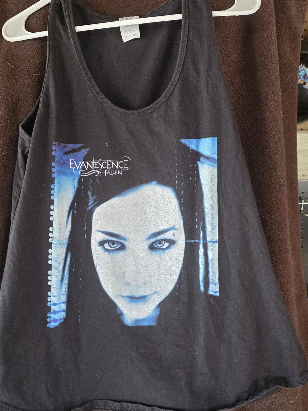 Gildan Black Tank Top with Blue Evanescence Portrait Graphic 2003 Tank